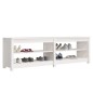 vidaXL Banco zapatero de madera maciza de pino blanco 160x36,5x50 cm