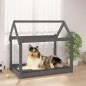 vidaXL Cama para perros madera maciza de pino gris 101x70x90 cm