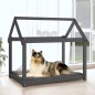vidaXL Cama para perros madera maciza de pino gris 101x70x90 cm