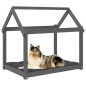 vidaXL Cama para perros madera maciza de pino gris 101x70x90 cm