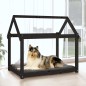 vidaXL Cama para perros madera maciza de pino negro 101x70x90 cm