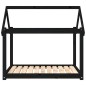 vidaXL Cama para perros madera maciza de pino negro 101x70x90 cm