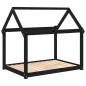 vidaXL Cama para perros madera maciza de pino negro 111x80x100 cm vidaXL Cama para perros madera maciza de pino negro 111x80x100 cm