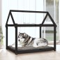 vidaXL Cama para perros madera maciza de pino negro 111x80x100 cm vidaXL Cama para perros madera maciza de pino negro 111x80x100 cm