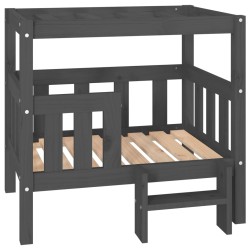 vidaXL Cama para perros madera maciza de pino gris 75,5x63,5x70 cm