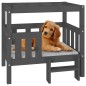 vidaXL Cama para perros madera maciza de pino gris 75,5x63,5x70 cm vidaXL Cama para perros madera maciza de pino gris 75,5x63,5x70 cm