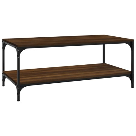 vidaXL Mesa de centro madera contrachapada roble marrón 80x50x40 cm