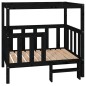  vidaXL Cama para perros madera maciza de pino negro 105,5x83,5x100 cm