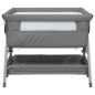 vidaXL Cuna con colchón tela de lino gris oscuro vidaXL Cuna con colchón tela de lino gris oscuro