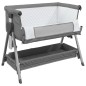 vidaXL Cuna con colchón tela de lino gris oscuro vidaXL Cuna con colchón tela de lino gris oscuro