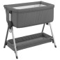 vidaXL Cuna con colchón tela de lino gris oscuro vidaXL Cuna con colchón tela de lino gris oscuro