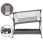 vidaXL Cuna con colchón tela de lino gris oscuro vidaXL Cuna con colchón tela de lino gris oscuro