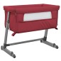 vidaXL Cuna con colchón tela de lino rojo vidaXL Cuna con colchón tela de lino rojo