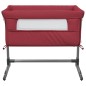 vidaXL Cuna con colchón tela de lino rojo vidaXL Cuna con colchón tela de lino rojo