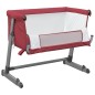 vidaXL Cuna con colchón tela de lino rojo vidaXL Cuna con colchón tela de lino rojo