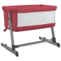 vidaXL Cuna con colchón tela de lino rojo vidaXL Cuna con colchón tela de lino rojo