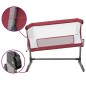 vidaXL Cuna con colchón tela de lino rojo vidaXL Cuna con colchón tela de lino rojo