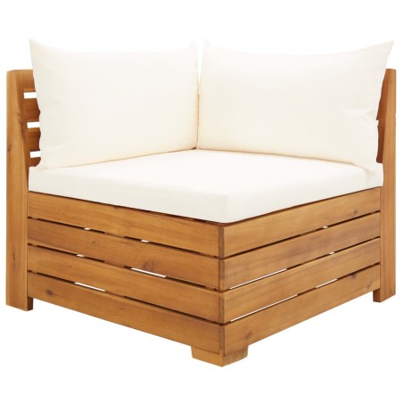 vidaXL Sofá de esquina seccional y cojines 1 pza madera maciza acacia