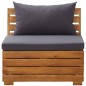 vidaXL Sofá seccional central 1 pza con cojines madera maciza acacia vidaXL Sofá seccional central 1 pza con cojines madera maciza acacia