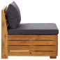 vidaXL Sofá seccional central 1 pza con cojines madera maciza acacia vidaXL Sofá seccional central 1 pza con cojines madera maciza acacia