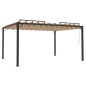 vidaXL Cenador con techo persiana 3x4 m tela y aluminio taupé vidaXL Cenador con techo persiana 3x4 m tela y aluminio taupé