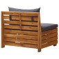 vidaXL Sofá seccional central 1 pza con cojines madera maciza acacia vidaXL Sofá seccional central 1 pza con cojines madera maciza acacia