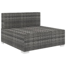 vidaXL Asiento seccional central con cojines 1ud ratán sintético gris