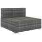 vidaXL Asiento seccional central con cojines 1ud ratán sintético gris