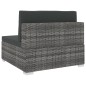 vidaXL Asiento seccional central con cojines 1ud ratán sintético gris