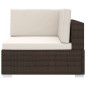 vidaXL Asiento seccional de esquina con cojines 1 uds ratán PE marrón vidaXL Asiento seccional de esquina con cojines 1 uds ratán PE marrón