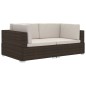 vidaXL Asiento seccional de esquina con cojines 2 pzas ratán PE marrón vidaXL Asiento seccional de esquina con cojines 2 pzas ratán PE marrón