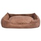 vidaXL Cama para perro con cojín PU cuero artificial talla S beige vidaXL Cama para perro con cojín PU cuero artificial talla S beige