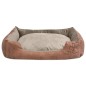 vidaXL Cama para perro con cojín PU cuero artificial talla L beige vidaXL Cama para perro con cojín PU cuero artificial talla L beige