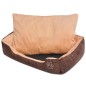 vidaXL Cama para perro con cojín PU cuero artificial talla M marrón vidaXL Cama para perro con cojín PU cuero artificial talla M marrón