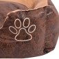vidaXL Cama para perro con cojín PU cuero artificial talla M marrón vidaXL Cama para perro con cojín PU cuero artificial talla M marrón