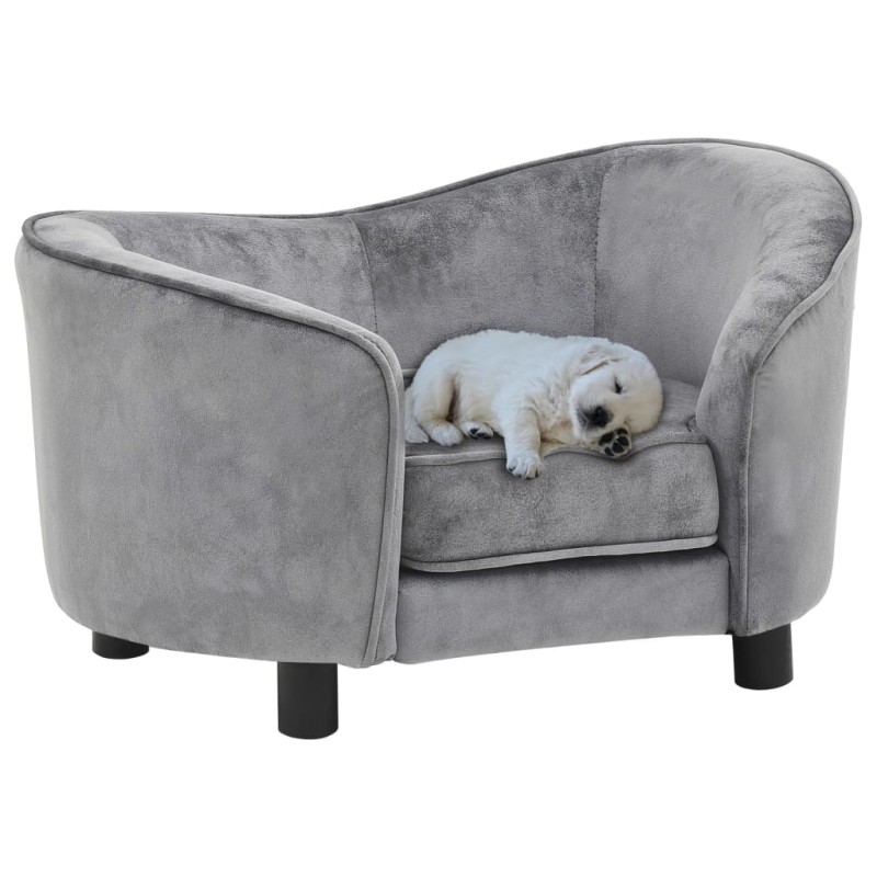 vidaXL Sofá para perros felpa gris 69x49x40 cm vidaXL Sofá para perros felpa gris 69x49x40 cm