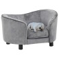 vidaXL Sofá para perros felpa gris 69x49x40 cm vidaXL Sofá para perros felpa gris 69x49x40 cm