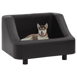 vidaXL Sofá para perros cuero sintético negro 67x52x40 cm