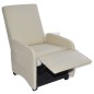 vidaXL Sillón plegable de cuero sintético color crema vidaXL Sillón plegable de cuero sintético color crema