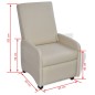 vidaXL Sillón plegable de cuero sintético color crema vidaXL Sillón plegable de cuero sintético color crema