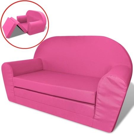 vidaXL Sillón flip-out para niños rosa