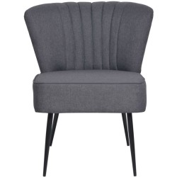 vidaXL Sillón de cóctel tela gris oscuro