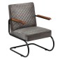 vidaXL Sillón de cuero auténtico gris vidaXL Sillón de cuero auténtico gris
