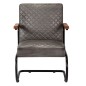 vidaXL Sillón de cuero auténtico gris vidaXL Sillón de cuero auténtico gris