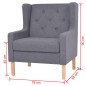 vidaXL Sillón de tela gris 