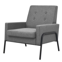 vidaXL Sillón de acero y tela gris claro