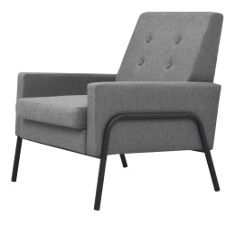 vidaXL Sillón de acero y tela gris claro