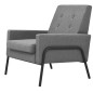 vidaXL Sillón de acero y tela gris claro vidaXL Sillón de acero y tela gris claro