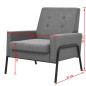 vidaXL Sillón de acero y tela gris claro vidaXL Sillón de acero y tela gris claro