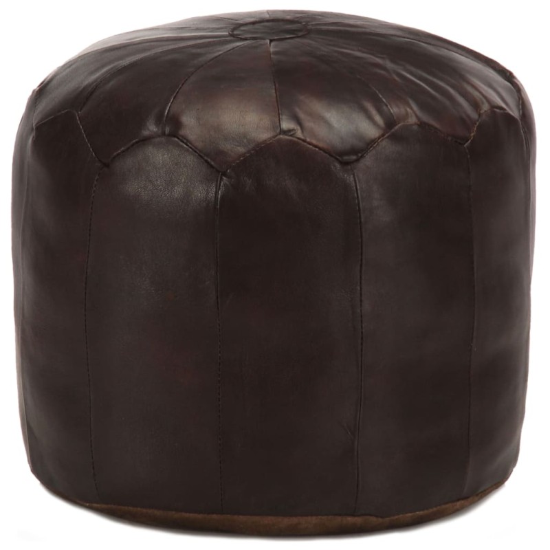 vidaXL Puf marrón oscuro 40x35 cm cuero auténtico de cabra vidaXL Puf marrón oscuro 40x35 cm cuero auténtico de cabra